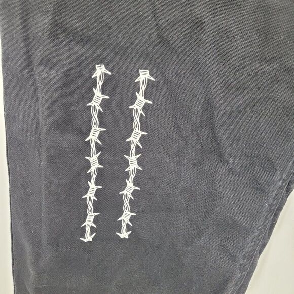 Elijah Berle Mens Loose Fit Skateboarding Pants Blk Sz 38 Carpenter Jeans Flame - Picture 6 of 14